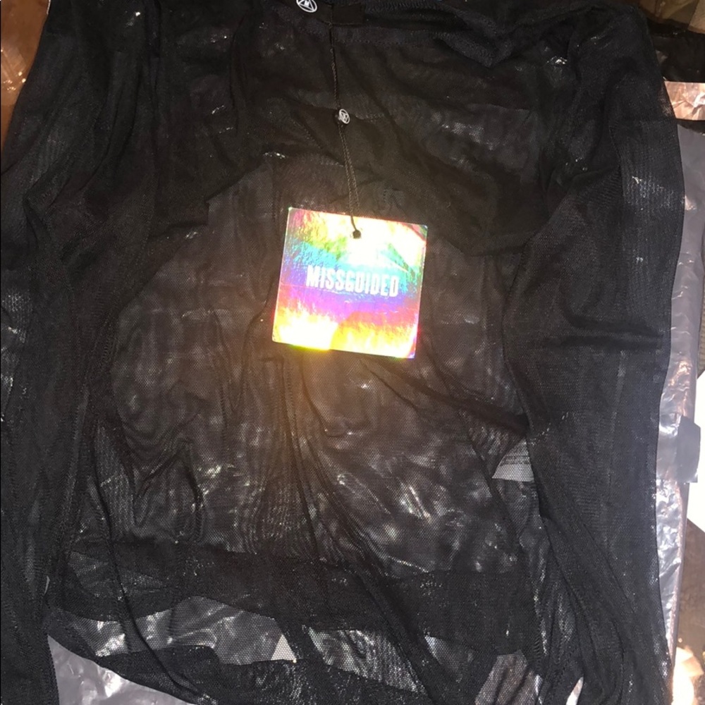 Misguided Mesh long sleeve top
